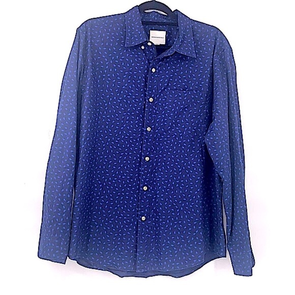 AE blue men’s dress shirt size large - Picture 1 of 7